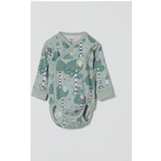 Green Bodysuits Children's Clothing Polarn O. Pyret Forest Print Wraparound Babygrow - Green