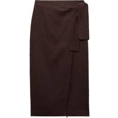 Linen Skirts Mango Linen Sarong Skirt - Dark Brown