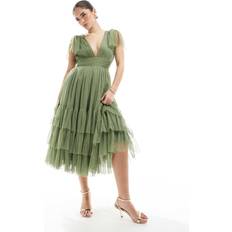 Bridesmaid Madison Midi Dress Soft Olive/Green