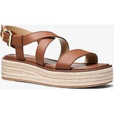 Michael Kors Sandaletter Michael Kors MK Lynn Leather Platform Espadrille Sandal - Brown