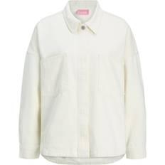 Dame - Naturfarvet Skjorter JJXX Jxjamila LS Denim Overshirt DNM - White Denim/Off