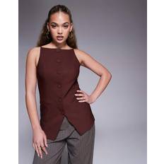 River Island Habitvest Med Stropper Og Firkantet Hals - Brun