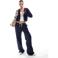 Pull&Bear Mjukisbyxor Med Vida Ben - Marinblå