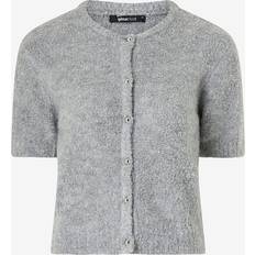 Gina Tricot Trøjer Gina Tricot Gråmeleret Cardigan Med Korte Ærmer - Grå