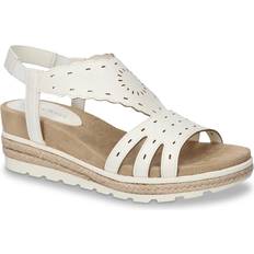 Heeled Sandals Easy Street Womens Fran Wedge Sandal - White