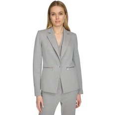 Calvin Klein Women Blazers Calvin Klein Women's Ponte One-Button Blazer - Tin Heather