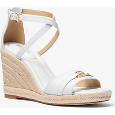 Michael Kors Hjemmesko & Sandaler Michael Kors Mandy Leather Wedge Sandal - White