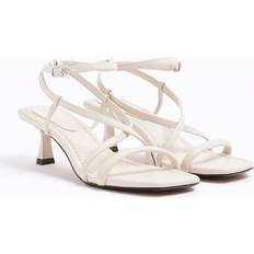 River Island Kitten Heel Strappy Sandals - Beige