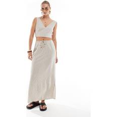 Stripes Skirts Vero Moda Touch Maxi Skirt Co-Ord - Stone Stripe