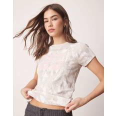 Abercrombie & Fitch Grey T-shirts Abercrombie & Fitch Raglan T-Shirt With Chest Print Grey Camo