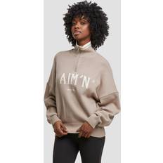 aim'n W College Knitted Half Zip Stickade Tröjor - Dark Clay