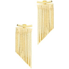 Adornia Gold Fringe Jacket Earrings - Gold