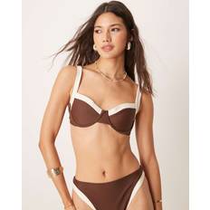 Abercrombie & Fitch Bikiniöverdelar Abercrombie & Fitch Bikiniöverdel Med Breda Kontrastfärgade Axelband Brun