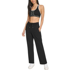 Calvin Klein Women's Fleece High-Waist Angled-Pocket Sweatpants - Black