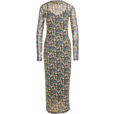 Red - Women Dresses adidas Liberty London Mesh Maxi Dress - Multicolor/Night Indigo