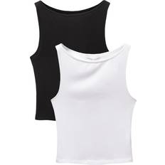 Multifarvet Toppe Pull&Bear Overdel Med Racerryg Og Chunky Ribber - Sort/Hvid
