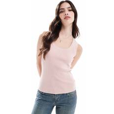 New Look Linne Med Djup Halsringning - Rosa