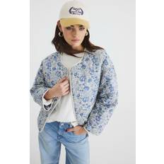 Dame - Stof Frakker River Island Vendbar House Coat Med Blomstermønster - Blå