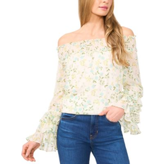 CeCe Women's Ruffle-Cuff Off-the-Shoulder Blouse - New Ivory