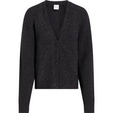 Calvin Klein Trøjer Calvin Klein Relaxed Ribbed Cardigan Jumper - Black