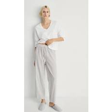 Mango Dam Underkläder Mango Pyjamas I Bäckebölja Med Långärmad Topp - Brun/Vit
