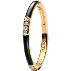 Pandora Sort Ringe Pandora Black Enamel & Stones Ring - 46