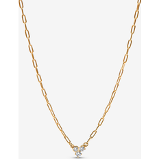 Pandora Diamond Necklaces Pandora Era Lab-Grown Diamond Cluster Paperclip Chain Necklace - 14k Gold