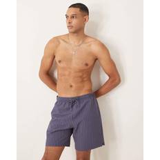 Abercrombie & Fitch Badkläder Abercrombie & Fitch Marinblårandig Badshorts Med Dragsko 7 Tum