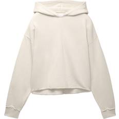 Pull&Bear Dame Sweatere Pull&Bear Cropped Hættetrøje Med Rå Kanter - Ecrufarvet