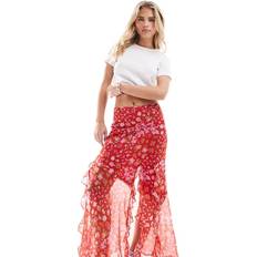 ASOS Kjolar ASOS Petite Blommig Maxikjol I Chiffong Med Volang - Flera