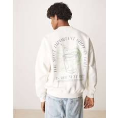 Abercrombie & Fitch Jumpers Abercrombie & Fitch Motif Back Sweat Top White