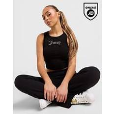 Women Tank Tops Juicy Couture Diamante Rib Tank Top - Black