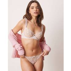 Boux Avenue Adalina Stringtrosor i Satin med Broderi - Vit/A