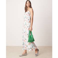 Abercrombie & Fitch Dresses Abercrombie & Fitch Cami Strap Maxi Dress Blue Postcard Print