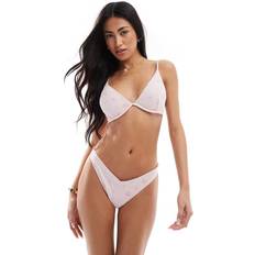Purple Bikini Tops Hollister Underwire Bikini Top Co-Ord - Lilac Floral Print