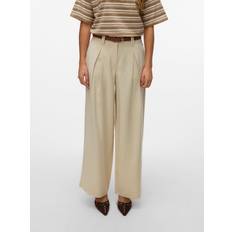 Vero Moda Vmpure Hög Midja Byxor - Ljusbeige