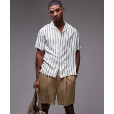 Topman Short Sleeve Striped Shirt - Green