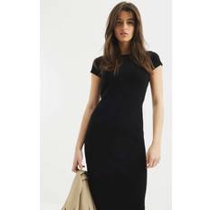 Fabric Dresses River Island Short Sleeve Midi Dress - Black