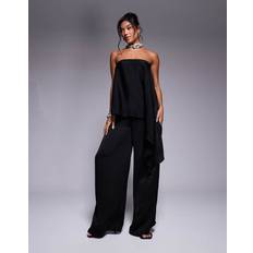 Satin Jumpsuits & Overaller ASOS DESIGN Jumpsuit I Satin Med Topplager - Svart