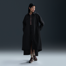Nike Dame Frakker Nike Sportswear Kollektionen Twill Trenchcoat Med Løstsiddende Pasform - Sort