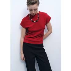 Röda - Tyg Tröjor Mango Camin Sleeveless Fine Knit Sweater - Red