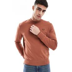 Fred Perry Brown Jumpers Fred Perry Crew Neck Sweatshirt - Light Brown