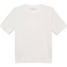 Mango Overdele Mango Striped Shortsleeved Sweater - Light Beige