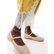 Glamorous Glamorous Wide Fit Mary Jane Ballet Flats - Raffia