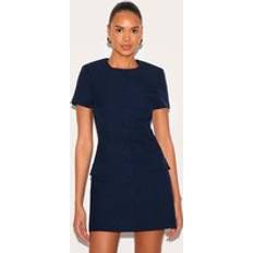 PrettyLittleThing Woven Tailored Short Sleeve Mini Dress - Blue