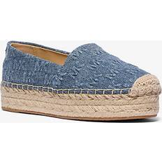 Michael Kors Sko Michael Kors MK Lynn Logo Embossed Denim Platform Espadrille - Blue