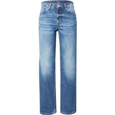 Monki Jeans Med Mellemhøj Talje Og Lige Ben - Blå