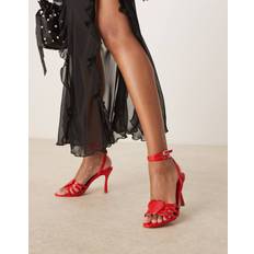 Red Heeled Sandals Glamorous Heart Heeled Sandals - Red