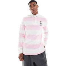 Polo Ralph Lauren Heritage Bear Logo Stripe Rugby - Pink/White