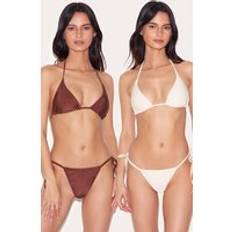 XS Bikini Sets PrettyLittleThing 2 Pack Triangle Bikini Set - White